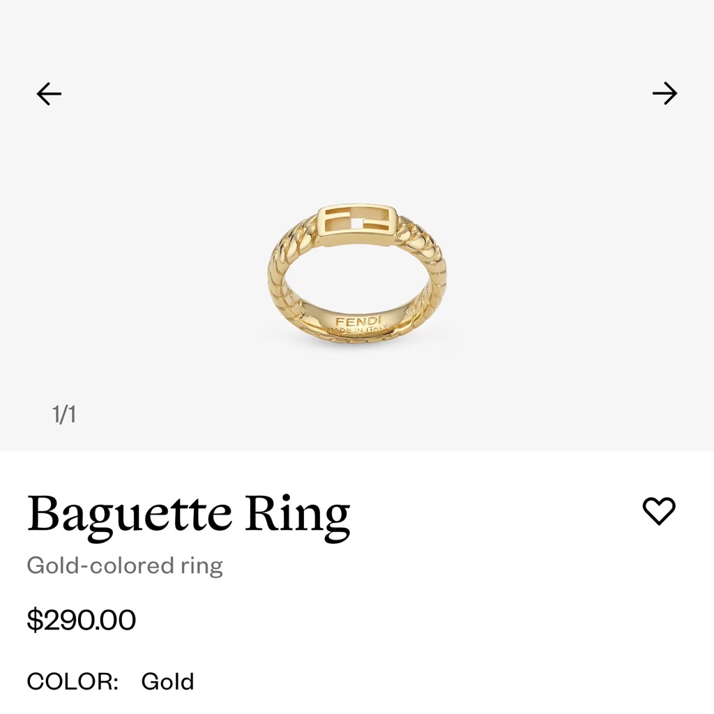 Fendi Baguette Ring